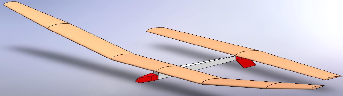 SolidWorks CAD view of the glider configuration from my individual report